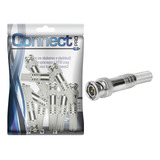Kit 50 Conector Bnc Macho Com Mola P Soldar P Cftv Câmera Connect Pro