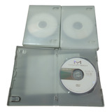 Kit 50 Estojos Capa Caixa Box Transparente 50 Dvd s Virgem
