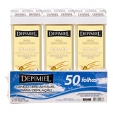 Kit 50 Folha 3 Cera Roll on Chocolate Branco E Coco Depimiel