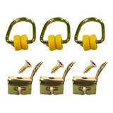 Kit 50 Gancho Rodizio Rodinha Cortina 10 Terminal Trilho