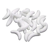 Kit 50 Iscas Artificiais Larva Bigato Bichinho Da Laranja Cor Branco