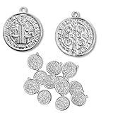 Kit 50 Medalha De São Bento Prata 2 2cm Atacado Revenda Cor Prata