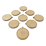 Kit 50 Mini Bastidor Redondo 4cm Colar Pingente Chaveiro