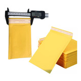 Kit 50 Mini Saco Plástico Bolha Papel Kraft Amarelo Adesivo