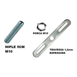 Kit 50 Niple 5cm 50 Travessas M10 50 Porcas M10