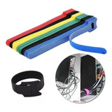 Kit 50 Organizador De Cabos Fios Abraçadeira Velcro Prender Cor Colorido