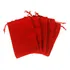 Kit 50 Pçs Saquinho De Veludo Tam. 10x15 Vermelho Com Cordão