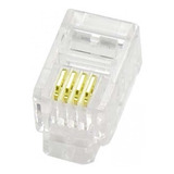 Kit 50 Peças Plug Modular Rj9 4x4 Monofone