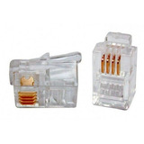 Kit 50 Peças Plug Modular Rj9 rj11 4x4 4p4c Telefonia