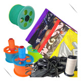 Kit 50 Pipa Papagaio Raia 35cm carretilha Linha rabiola S