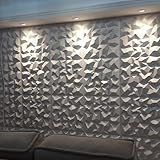 Kit 50 Placas PVC 3D Diamante Revestimento De Parede Decorativo 25cm Branco