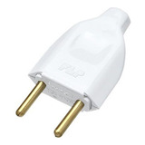 Kit 50 Plugue Tomada Pino Macho Oco 10a 2p Inmetro Branco