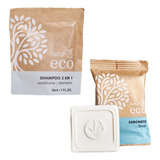 Kit 50 Sabonetes 20g E 50 Shampoo 2x1 30ml Hotel Ecológico