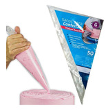 Kit 50 Sacos Mangas 22 X 34 Cm Média Descartavel Confeitar