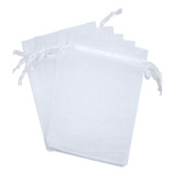 Kit 50 Saquinho Saco Organza 7x9 Branco Lembrancinha Joia
