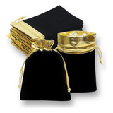 Kit 50 Saquinhos Saco De Veludo 10x12 Lembrancinha Jóias Cor Preto