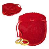Kit 50 Saquinhos Veludo Joias Brinco Pulseira Biju Vermelho