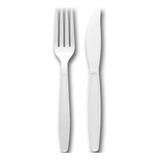Kit 50 Talher Garfos E Facas Descartável Reforçado Churrasco