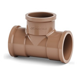 Kit 50 Tê Tee Soldável 20mm 1 2 Marrom Pvc