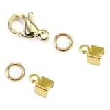Kit 50 Terminais Dourado Para Acabamento Pulseiras Chokers