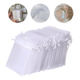 Kit 50 Un Saco Saquinho Organza Tule Festas 10x15 Branco
