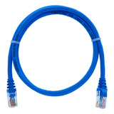 Kit 50 Unidades Cabo De Rede Patch Cord Rj45 Cat5e Azul 1mt