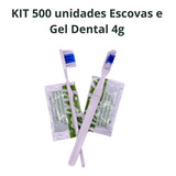Kit 500 Escova Dental Com Creme 4g Sache Hotel Motel Doação