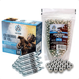 Kit 500 Esferas Munição Aço Níquel 6mm 10 Cilindro Co2 12g