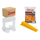 Kit 500 Espaçador Nivelador Porcelanato 100 Cunhas Cortag