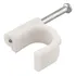 Kit 500 Grampo Fixa Fio Cabo Coaxial Miguelo 4mm Branco
