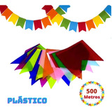 Kit 500 Metros Bandeirinha Plastico Festa Junina Atacado