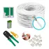 Kit 50m Cabo Rede +20 Rj45 + Alicate + Testador Cabo+9v