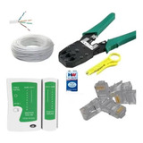 Kit 50m Cabo Rede 20 Rj45 Alicate Testador Cabo 9v