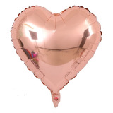 Kit 50pç Balão Metalizado Coração 45cm Decoração Cor Gás Ar