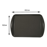 Kit 50un Bandeja Restaurante Self Service Fast Food 44x30 Cor Preto