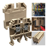 Kit 50un Borne Sak 2 5mm Bege Fixação Din Autack Componentes Elétricos