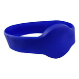 Kit 50un Pulseira Rfid Silicone Azul Linear hcs