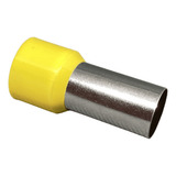 Kit 50un Terminal Tubolar Ilhos Pre isol 70mm Amarelo