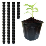 Kit 50un Vaso Embalagem C alça P mudas Preto Nutriplan 50l