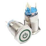 Kit 50x Botões Liga Desliga 19mm Led Verde 12 24v