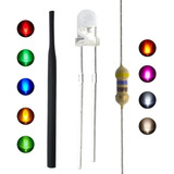 Kit 50x Led 3mm Brilho Termo Retrátil resistor 5v 12v Nfe