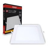 Kit 50x Painel Plafon Led 18w Quadrado Embutir Branco Quente 110v 220v