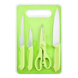 Kit 5pç Facas Tesoura Inox Profissional Churrasco Cozinha