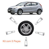 Kit 5pçs Aplique Cromado Roda Calota Hyundai I30 2009 A 2012
