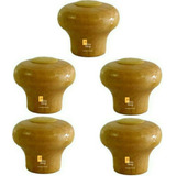 Kit 5pomel Pegador Puxador De Madeira Para Tampas De Panelas