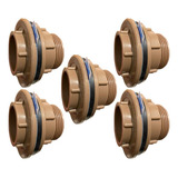 Kit 5un Adaptador Flange 50mm 1 1 2 Marrom P Caixa Dágua