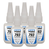 Kit 5x Adesivo Cola Instantâneo 793 20g Tek Bond