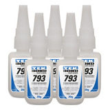 Kit 5x Adesivo Cola Instantâneo 793 20g Tek Bond