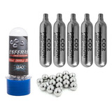 Kit 5x Co2 12g E 1 Munição Bbs Esfera Aço Níquel 4 5mm 300un