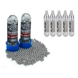 Kit 5x Co2 12g E Munição Bbs Esfera Aço Níquel 4 5mm 600un